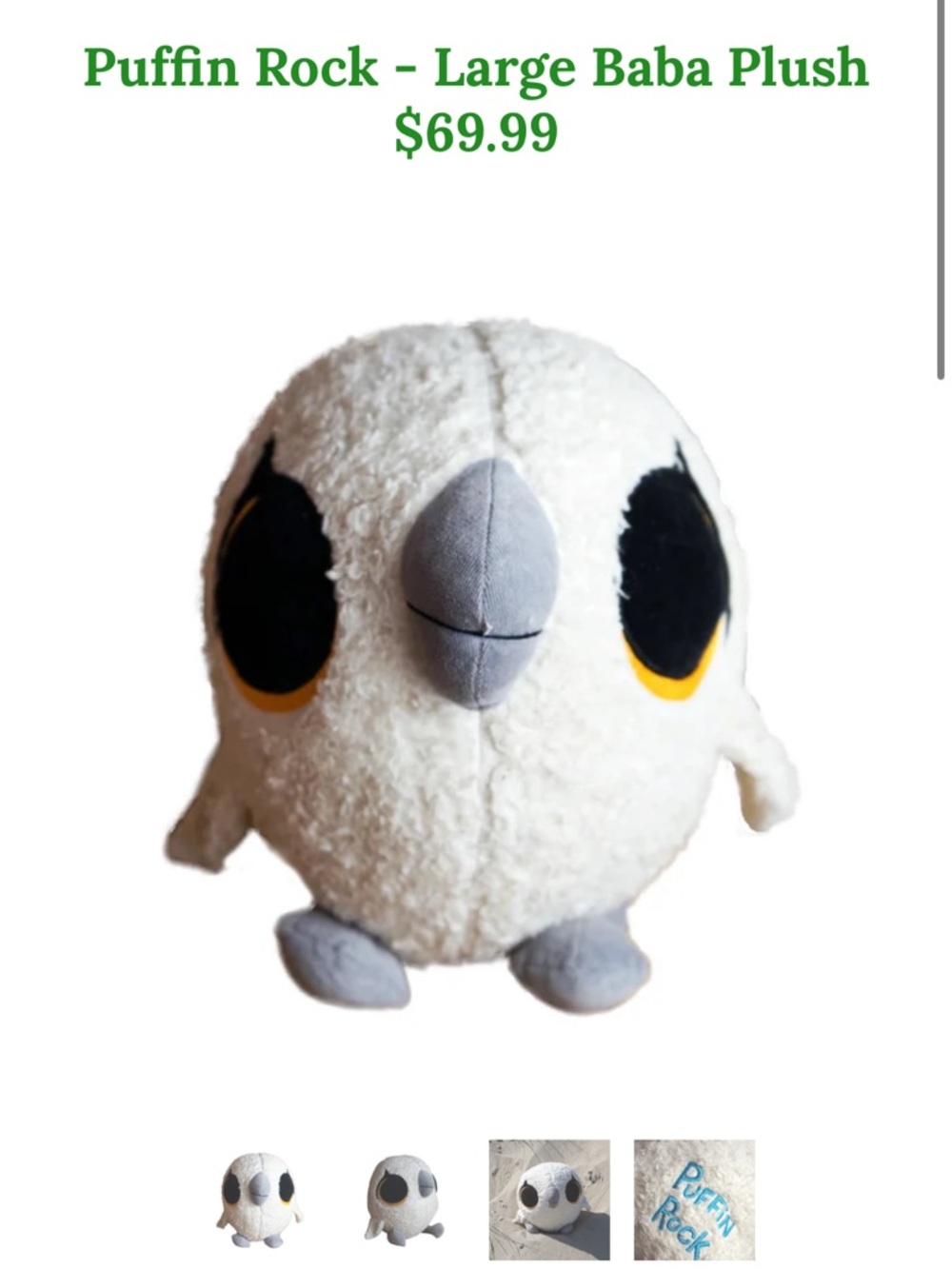 Puffin Rock Stuffed Animal Toy Large Baba Plush